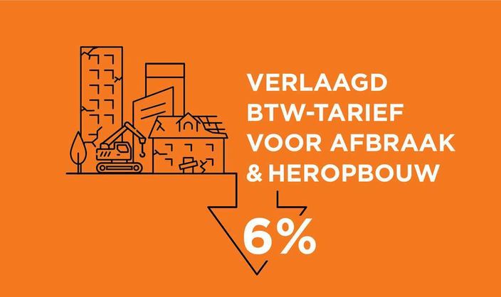 De 6% BTW-regel in de bouwsector wordt tijdelijk verruimd vanaf 2021